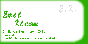 emil klemm business card